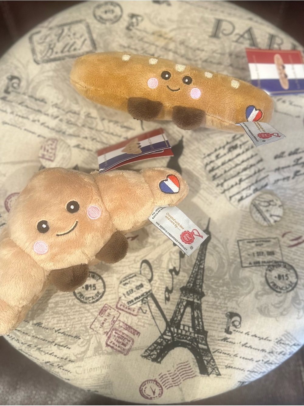 Great gift from Paris. Croissant and baguette plushies. NWT.